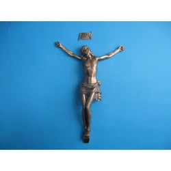 Korpus Pana Jezusa na krzyż metalowy + napis 25,5 cm MDZ
